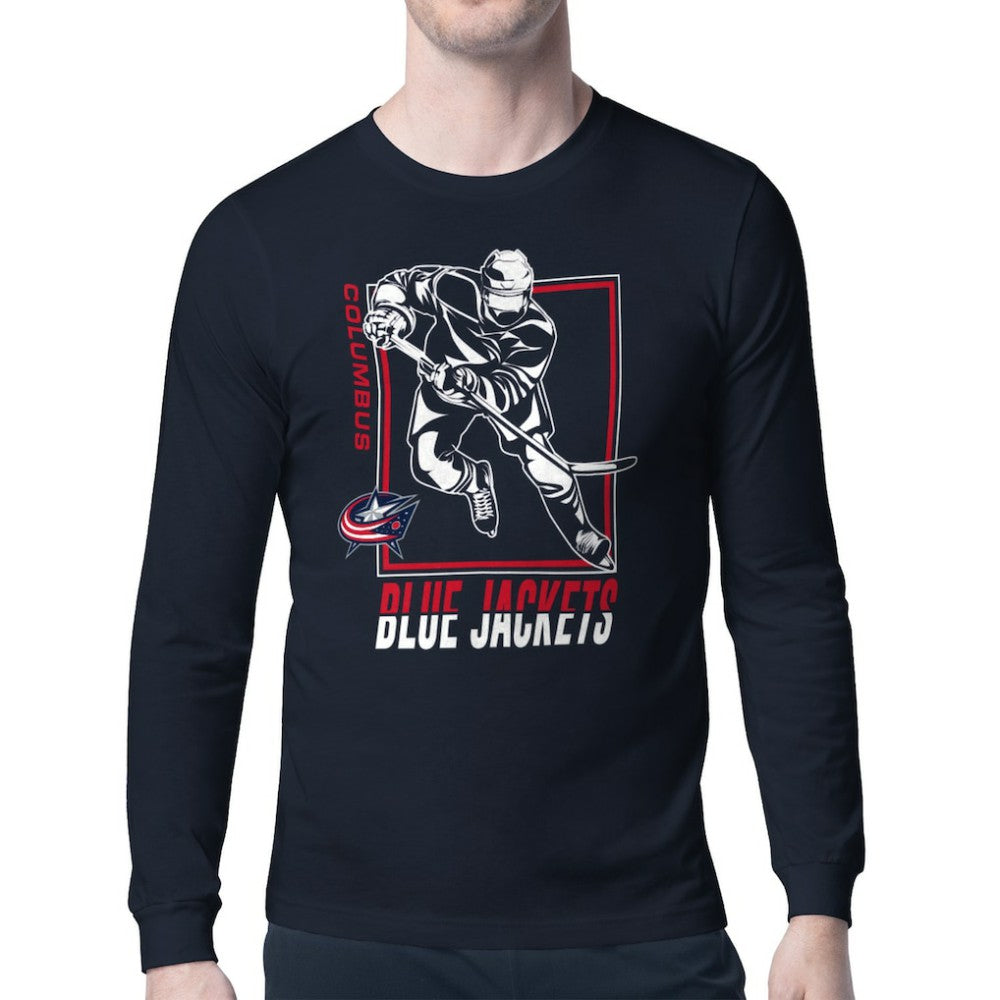 NHL Columbus Blue Jackets Starter Player Grid Long Sleeve T-Shirt - Navy