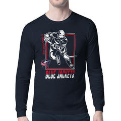 NHL Columbus Blue Jackets Starter Player Grid Long Sleeve T-Shirt - Navy