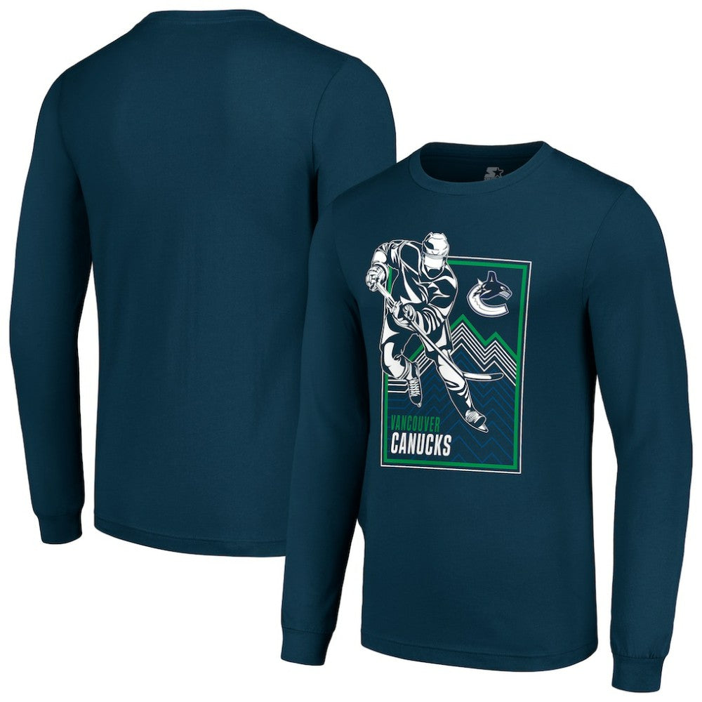 NHL Vancouver Canucks Starter Player Grid Long Sleeve T-Shirt - Blue