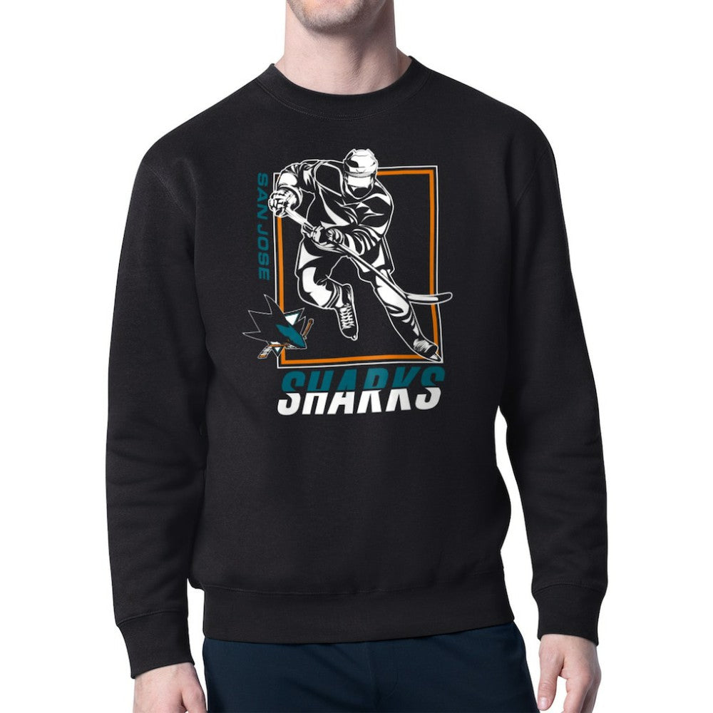 NHL San Jose Sharks Starter Player Grid Fleece Pullover Sweatshirt - Black