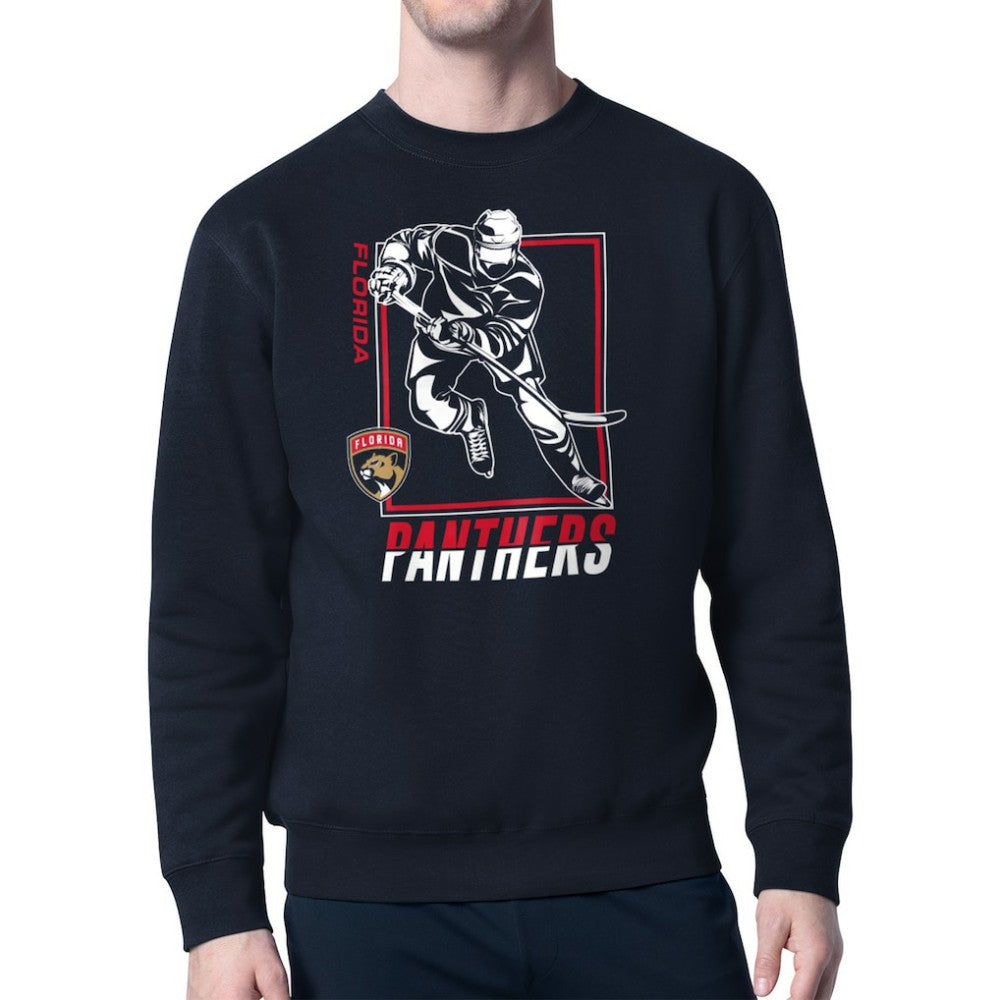 NHL Florida Panthers Starter Player Grid Fleece Pullover Sweatshirt - Navy
