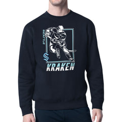 NHL Seattle Kraken Starter Player Grid Fleece Pullover Sweatshirt - Deep Sea Blue