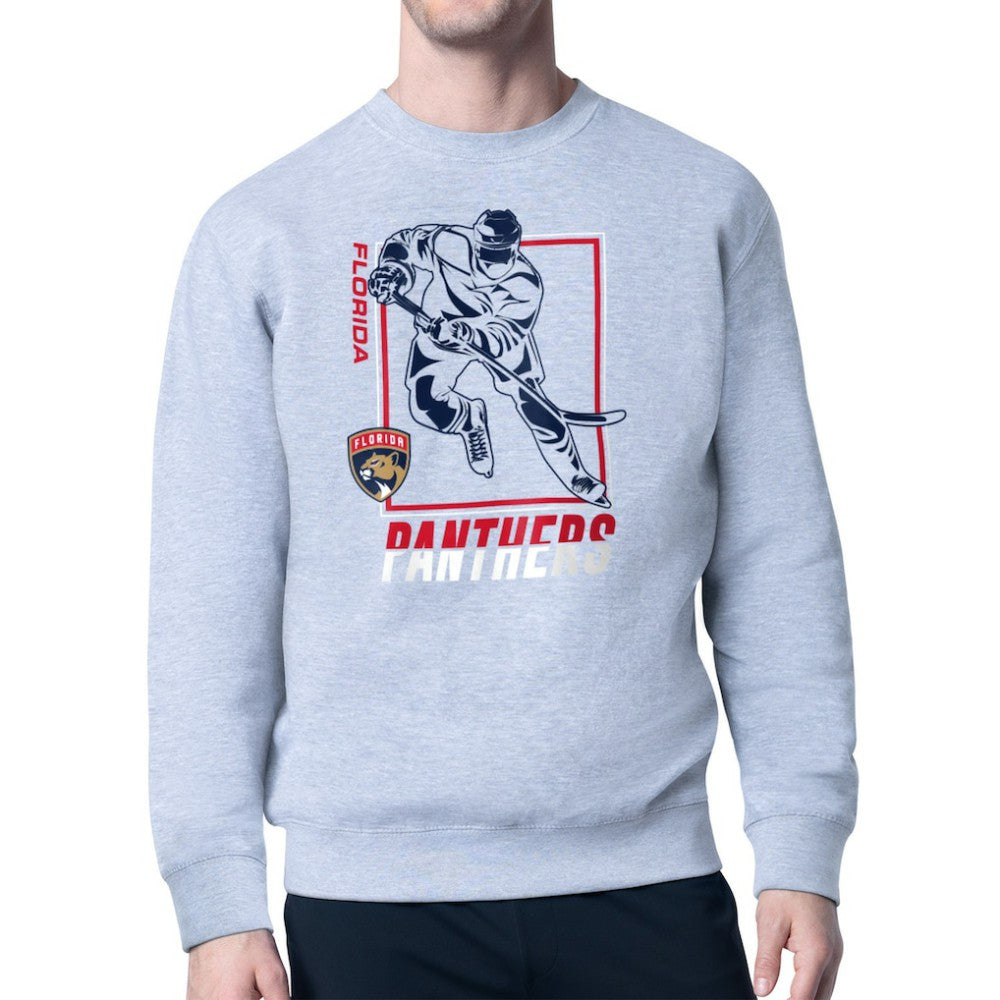NHL Florida Panthers Starter Player Grid Fleece Pullover Sweatshirt - Heather Gray