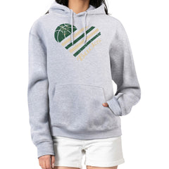 Milwaukee Bucks G-III 4Her by Carl Banks Women's Heart Pullover Hoodie - Heather Gray