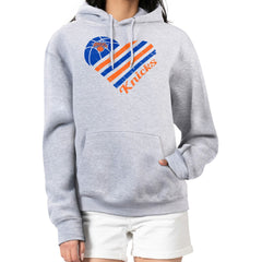 New York Knicks G-III 4Her by Carl Banks Women's Heart Pullover Hoodie - Heather Gray