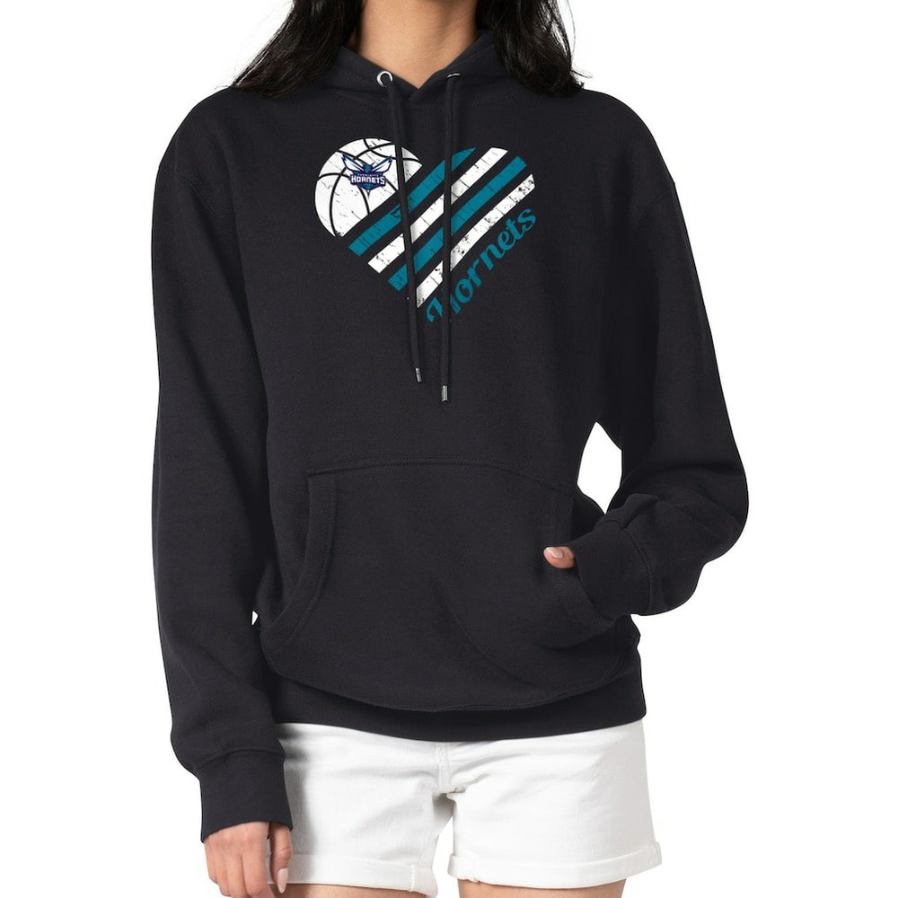 Charlotte Hornets G-III 4Her by Carl Banks Women's Heart Pullover Hoodie - Black