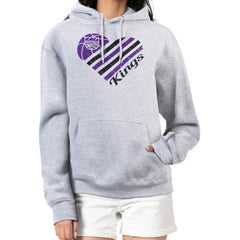 Sacramento Kings G-III 4Her by Carl Banks Women's Heart Pullover Hoodie - Heather Gray