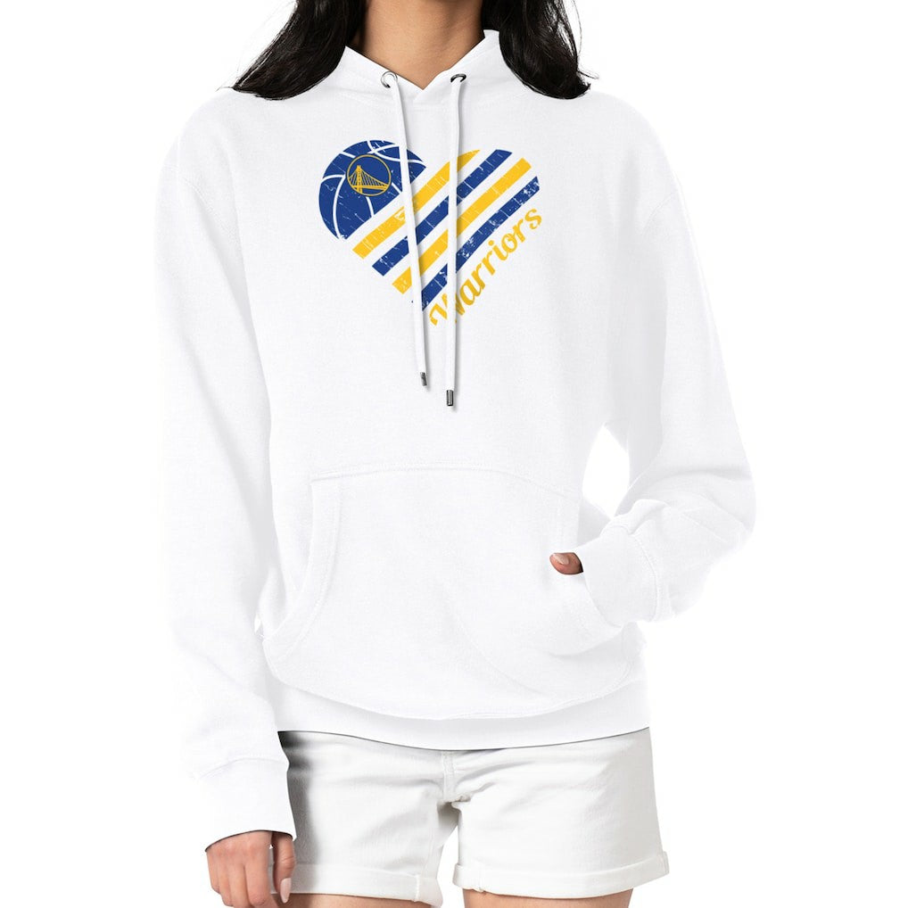 Golden State Warriors G-III 4Her by Carl Banks Women's Heart Pullover Hoodie - White