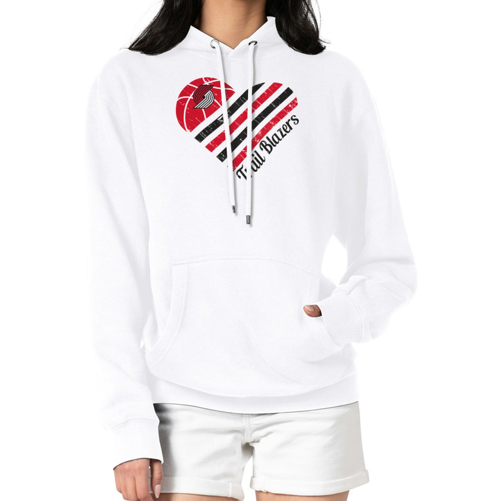 Portland Trail Blazers G-III 4Her by Carl Banks Women's Heart Pullover Hoodie - White