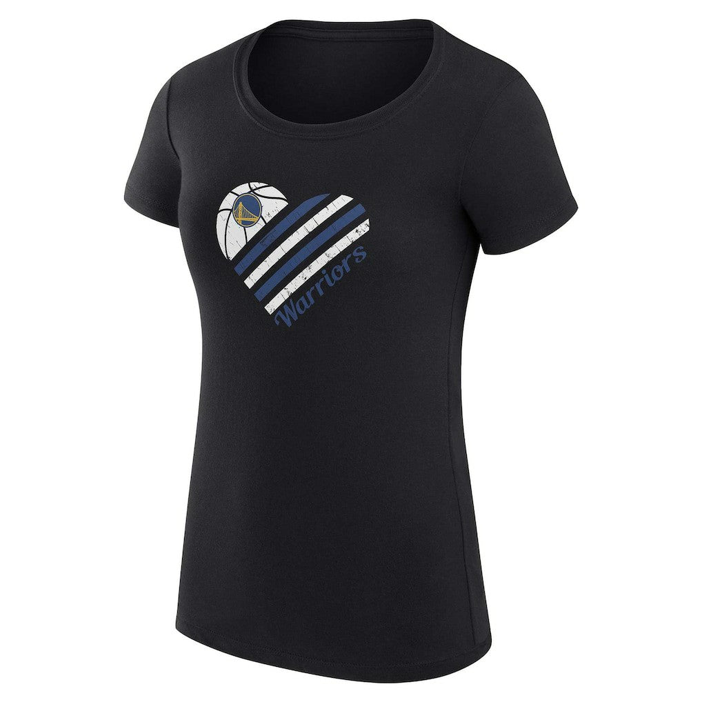 Golden State Warriors G-III 4Her by Carl Banks Women's Super-Slim Fit Lightweight Heart T-Shirt Black