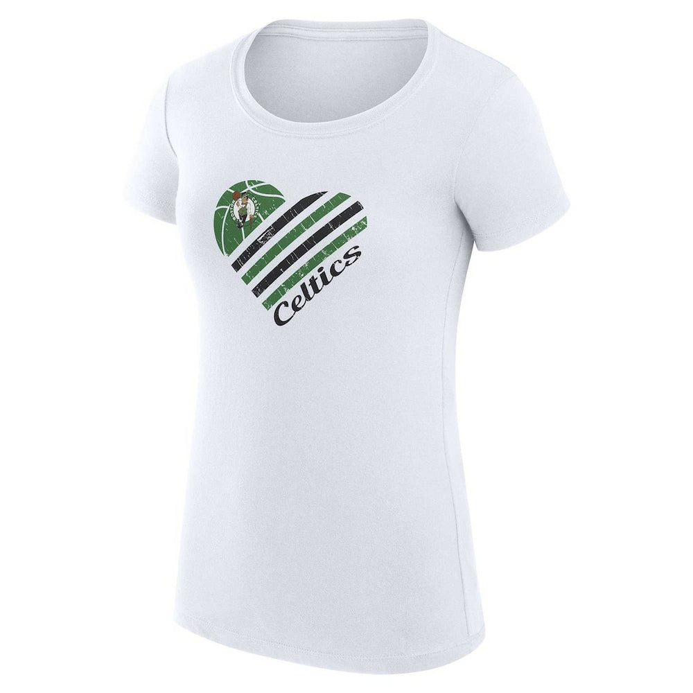 Boston Celtics G-III 4Her by Carl Banks Women's Super-Slim Fit Lightweight Heart T-Shirt White