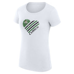 Boston Celtics G-III 4Her by Carl Banks Women's Super-Slim Fit Lightweight Heart T-Shirt White