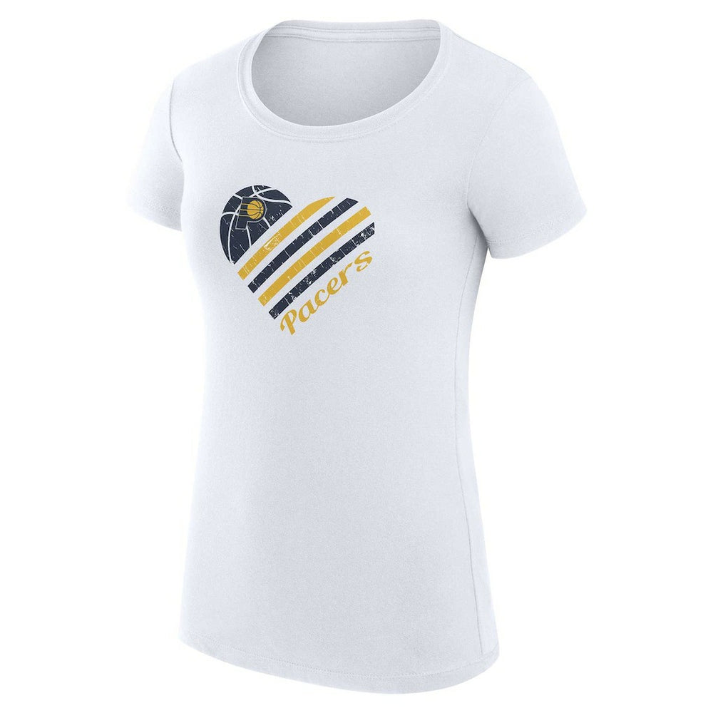 Indiana Pacers G-III 4Her by Carl Banks Women's Super-Slim Fit Lightweight Heart T-Shirt White