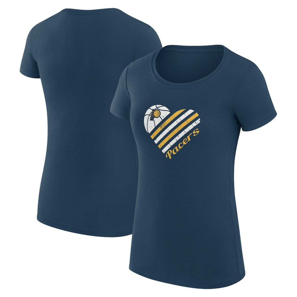 Indiana Pacers G-III 4Her by Carl Banks Women's Super-Slim Fit Lightweight Heart T-Shirt Navy