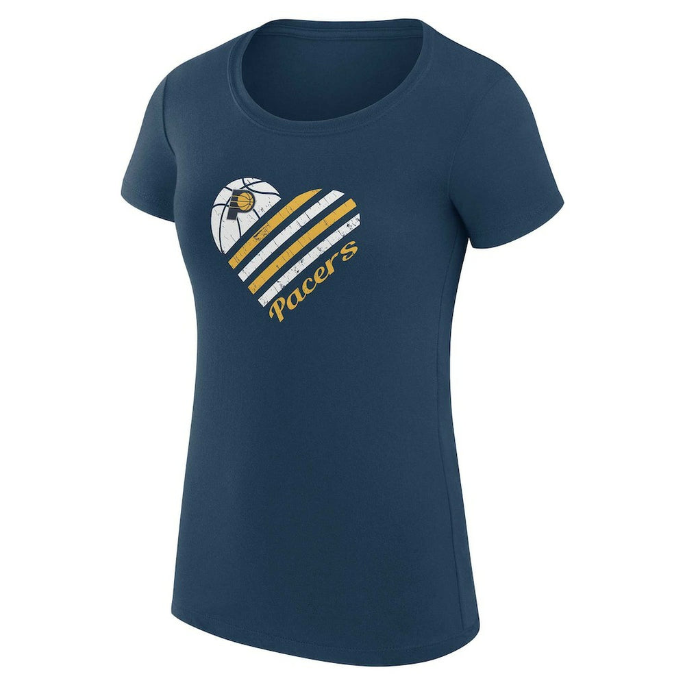 Indiana Pacers G-III 4Her by Carl Banks Women's Super-Slim Fit Lightweight Heart T-Shirt Navy