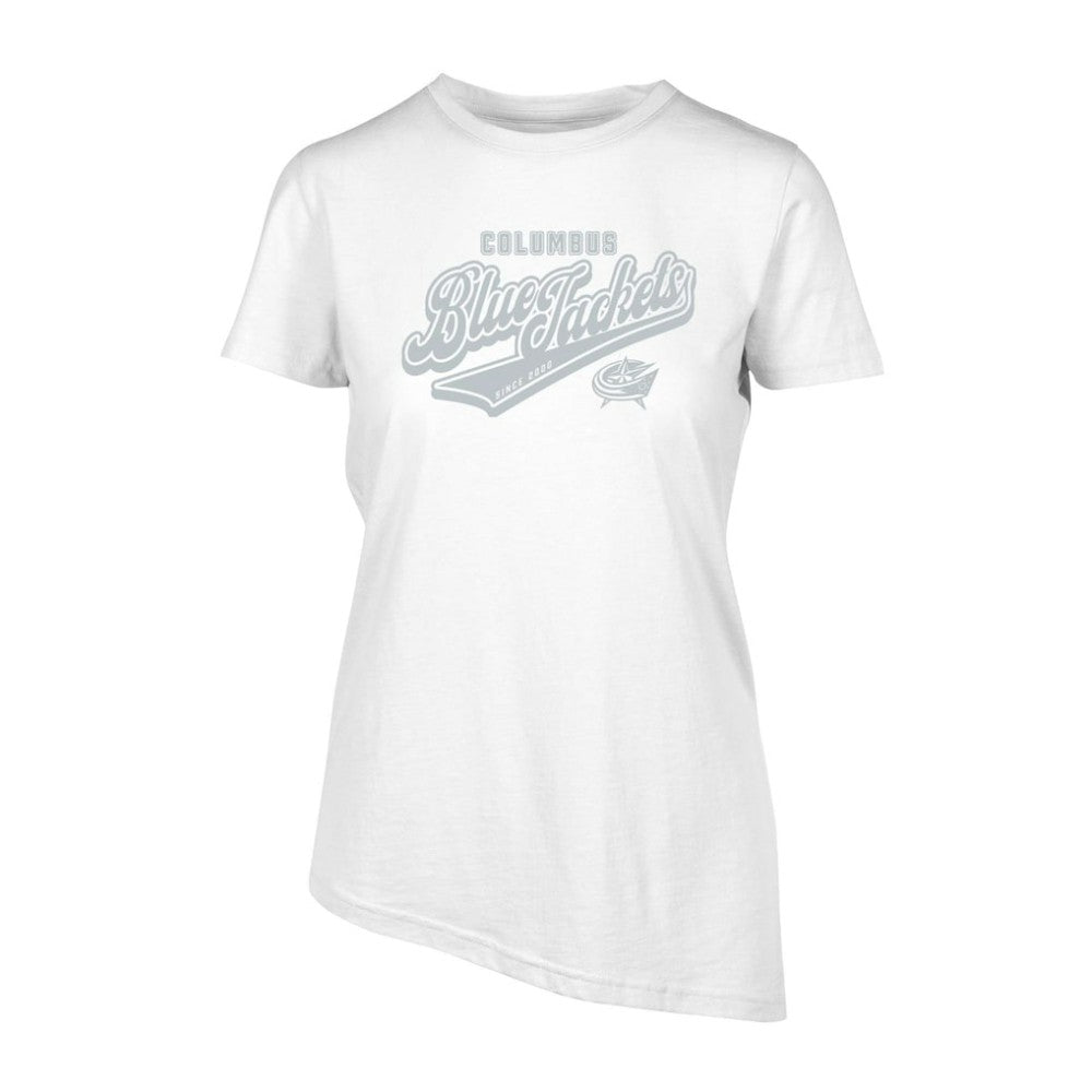 NHL Columbus Blue Jackets Levelwear Women's Birch Sweep T-Shirt - White