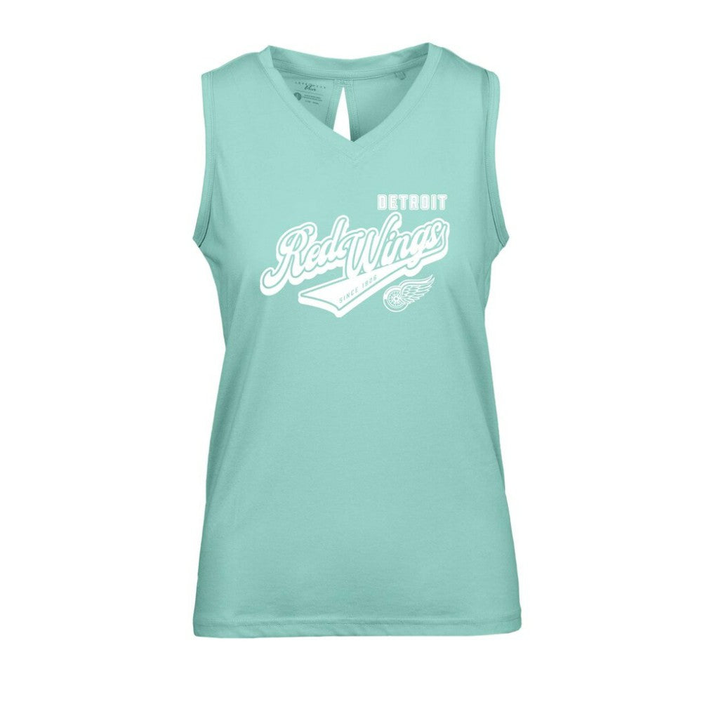 NHL Detroit Red Wings Levelwear Women's Paisley Sweep V-Neck Tank Top - Mint