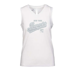 NHL New York Rangers Levelwear Women's Paisley Sweep V-Neck Tank Top - White