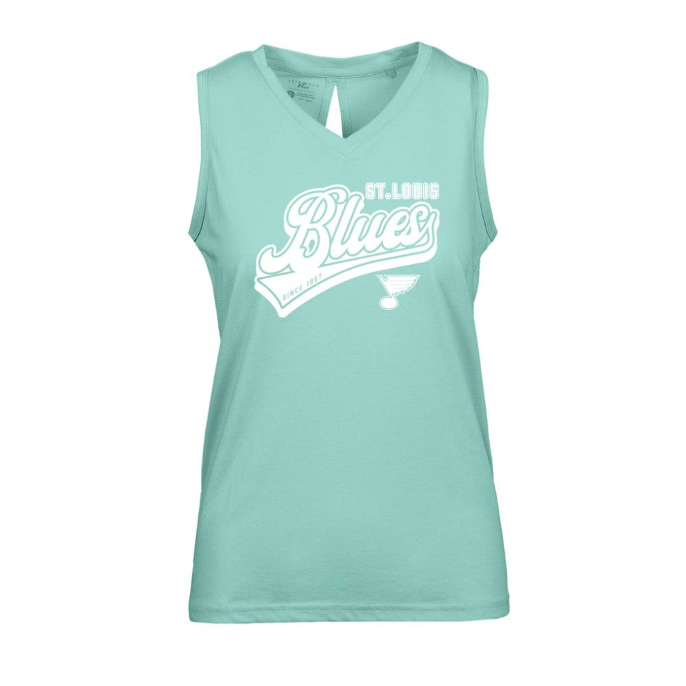 NHL St. Louis Blues Levelwear Women's Paisley Sweep V-Neck Tank Top - Mint