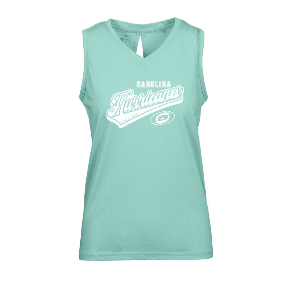 NHL Carolina Hurricanes Levelwear Women's Paisley Sweep V-Neck Tank Top - Mint