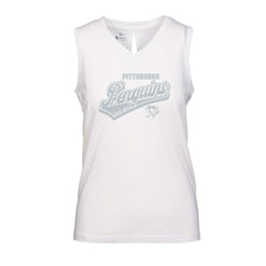 NHL Pittsburgh Penguins Levelwear Women's Paisley Sweep V-Neck Tank Top - White