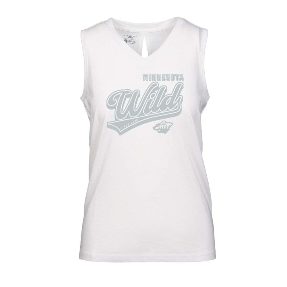 NHL Minnesota Wild Levelwear Women's Paisley Sweep V-Neck Tank Top - White