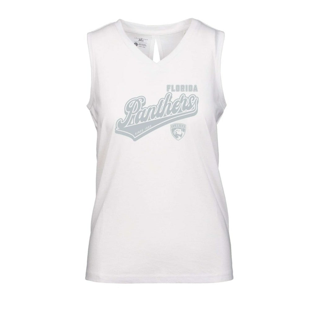 NHL Florida Panthers Levelwear Women's Paisley Sweep V-Neck Tank Top - White