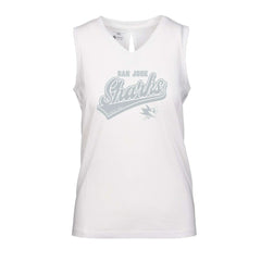 NHL San Jose Sharks Levelwear Women's Paisley Sweep V-Neck Tank Top - White