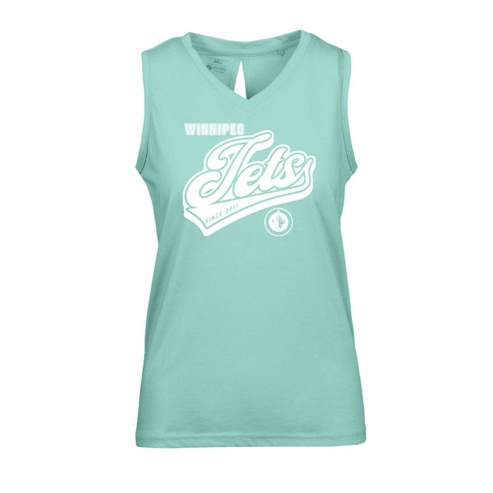 NHL Winnipeg Jets Levelwear Women's Paisley Sweep V-Neck Tank Top - Mint