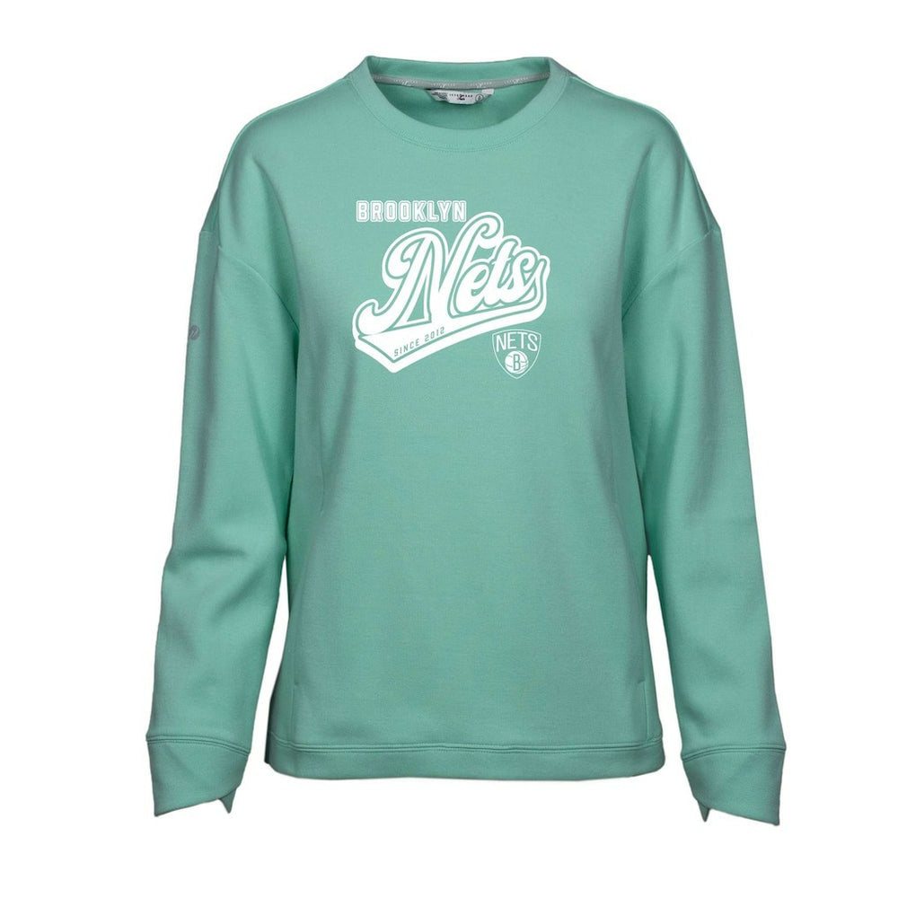 Brooklyn Nets Levelwear Women's Fiona Sweep Pullover Sweatshirt Mint