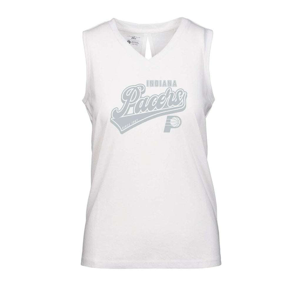 Indiana Pacers Levelwear Women's Paisley Sweep V-Neck Tank Top White