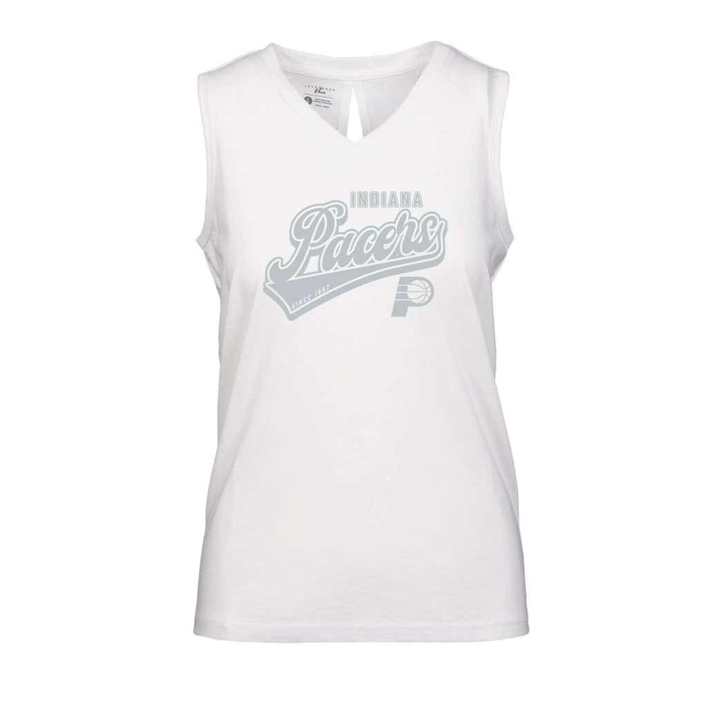 Indiana Pacers Levelwear Women's Paisley Sweep V-Neck Tank Top White