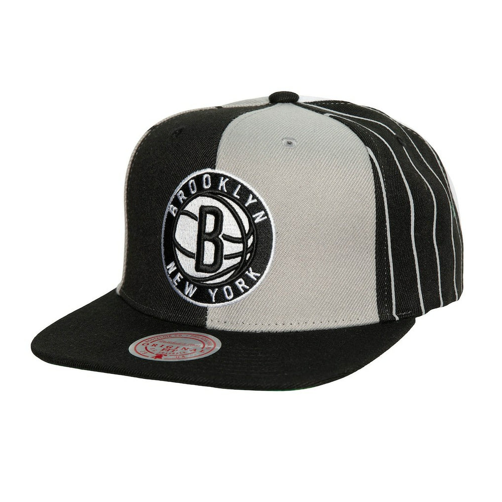 Brooklyn Nets What The Pinstripe Snapback Hat Black