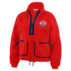NHL Washington Capitals WEAR by Erin Andrews Women's Polar Fleece Half-Zip Jacket - Red