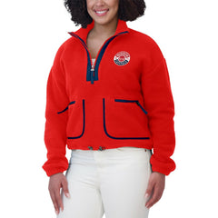 NHL Washington Capitals WEAR by Erin Andrews Women's Polar Fleece Half-Zip Jacket - Red