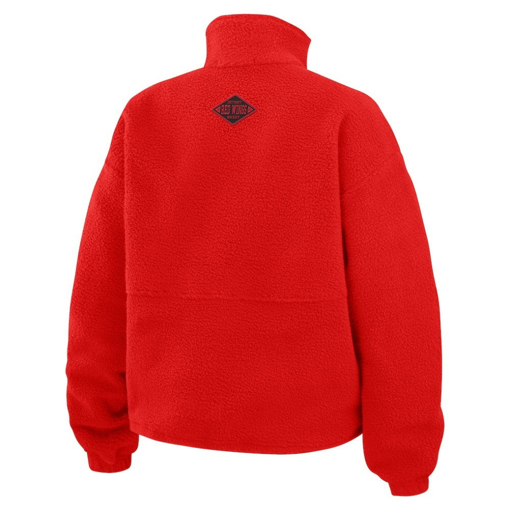 NHL Detroit Red Wings WEAR by Erin Andrews Women's Polar Fleece Half-Zip Jacket - Red