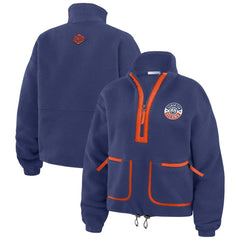 NHL Edmonton Oilers WEAR by Erin Andrews Women's Polar Fleece Half-Zip Jacket - Royal