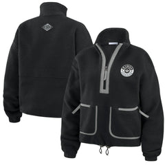 NHL Los Angeles Kings WEAR by Erin Andrews Women's Polar Fleece Half-Zip Jacket - Black