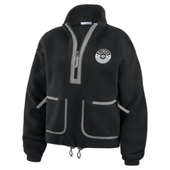 NHL Los Angeles Kings WEAR by Erin Andrews Women's Polar Fleece Half-Zip Jacket - Black