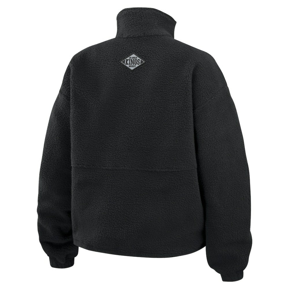 NHL Los Angeles Kings WEAR by Erin Andrews Women's Polar Fleece Half-Zip Jacket - Black