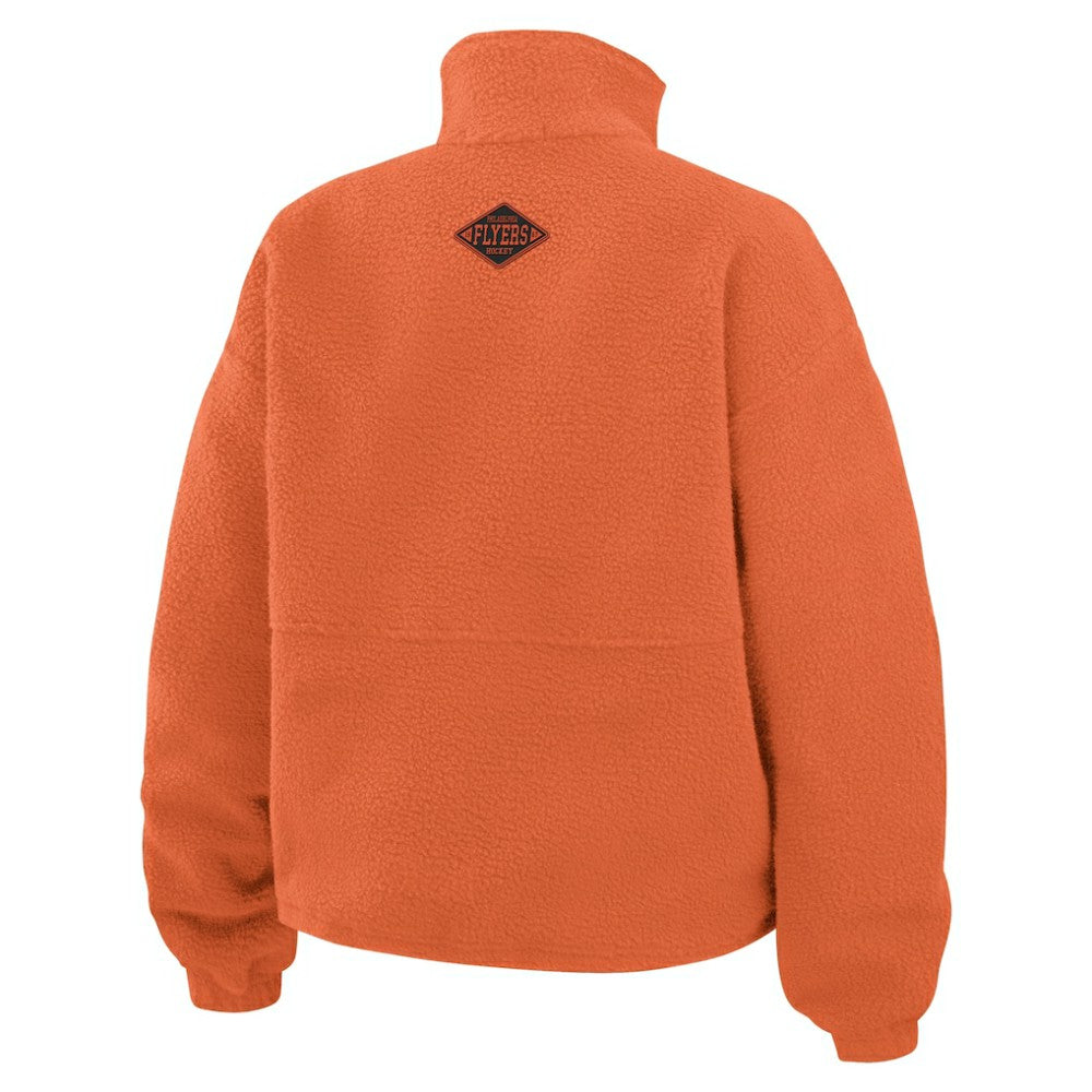 NHL Philadelphia Flyers WEAR by Erin Andrews Women's Polar Fleece Half-Zip Jacket - Orange