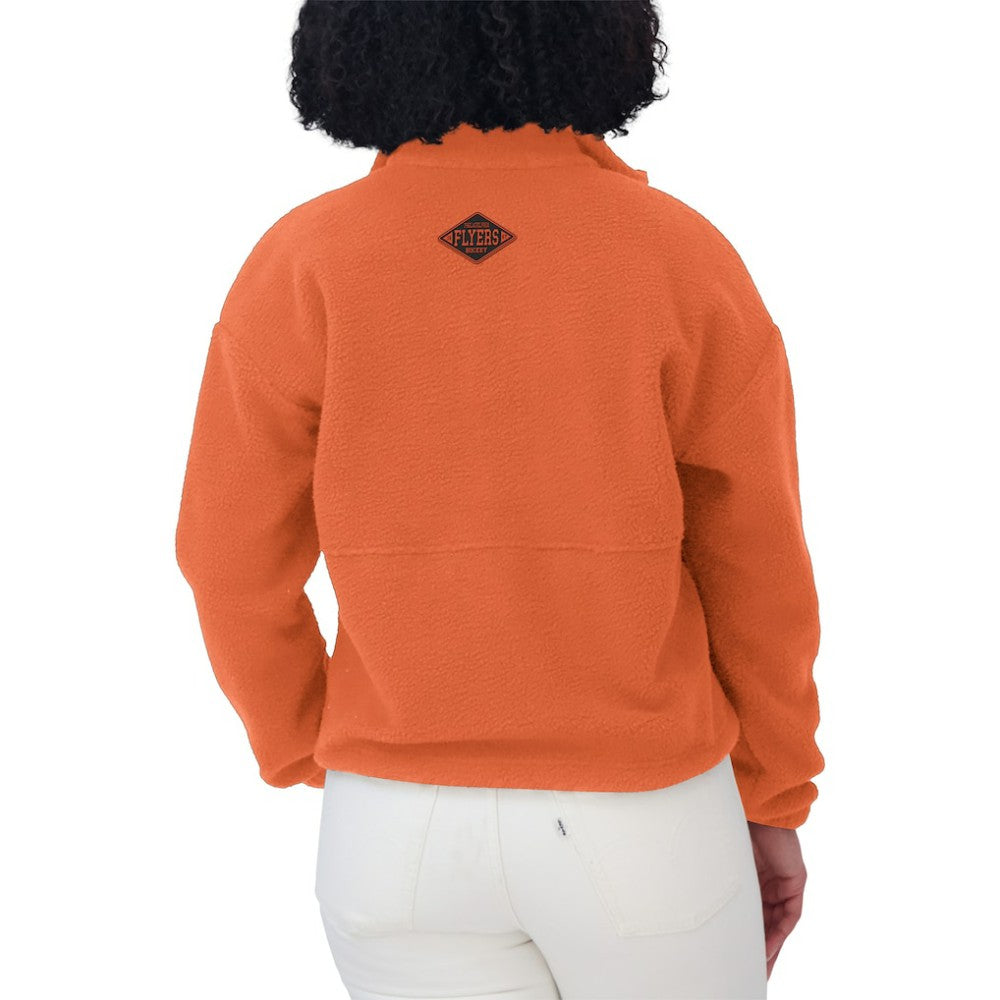 NHL Philadelphia Flyers WEAR by Erin Andrews Women's Polar Fleece Half-Zip Jacket - Orange