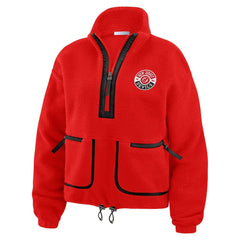 NHL New Jersey Devils WEAR by Erin Andrews Women's Polar Fleece Half-Zip Jacket - Red