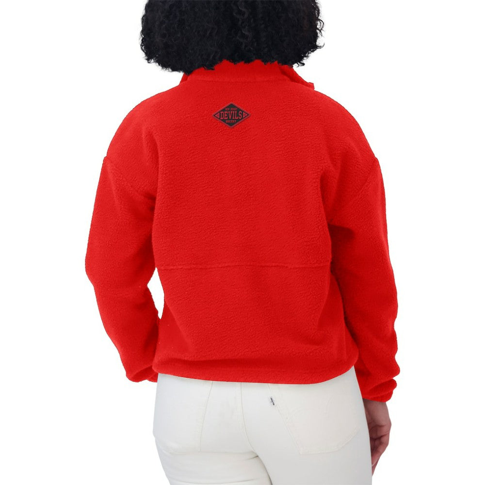 NHL New Jersey Devils WEAR by Erin Andrews Women's Polar Fleece Half-Zip Jacket - Red