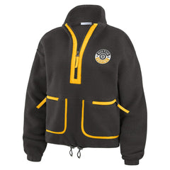 NHL Boston Bruins WEAR by Erin Andrews Women's Polar Fleece Half-Zip Jacket - Black