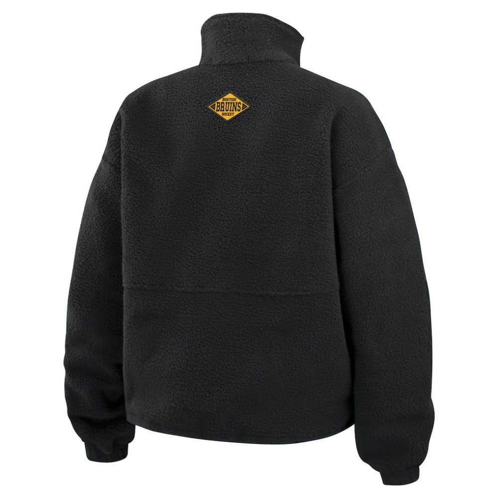 NHL Boston Bruins WEAR by Erin Andrews Women's Polar Fleece Half-Zip Jacket - Black
