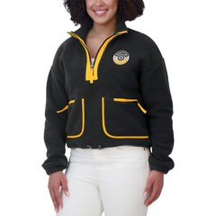 NHL Boston Bruins WEAR by Erin Andrews Women's Polar Fleece Half-Zip Jacket - Black