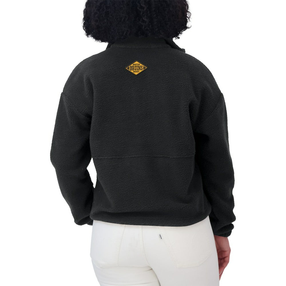 NHL Boston Bruins WEAR by Erin Andrews Women's Polar Fleece Half-Zip Jacket - Black
