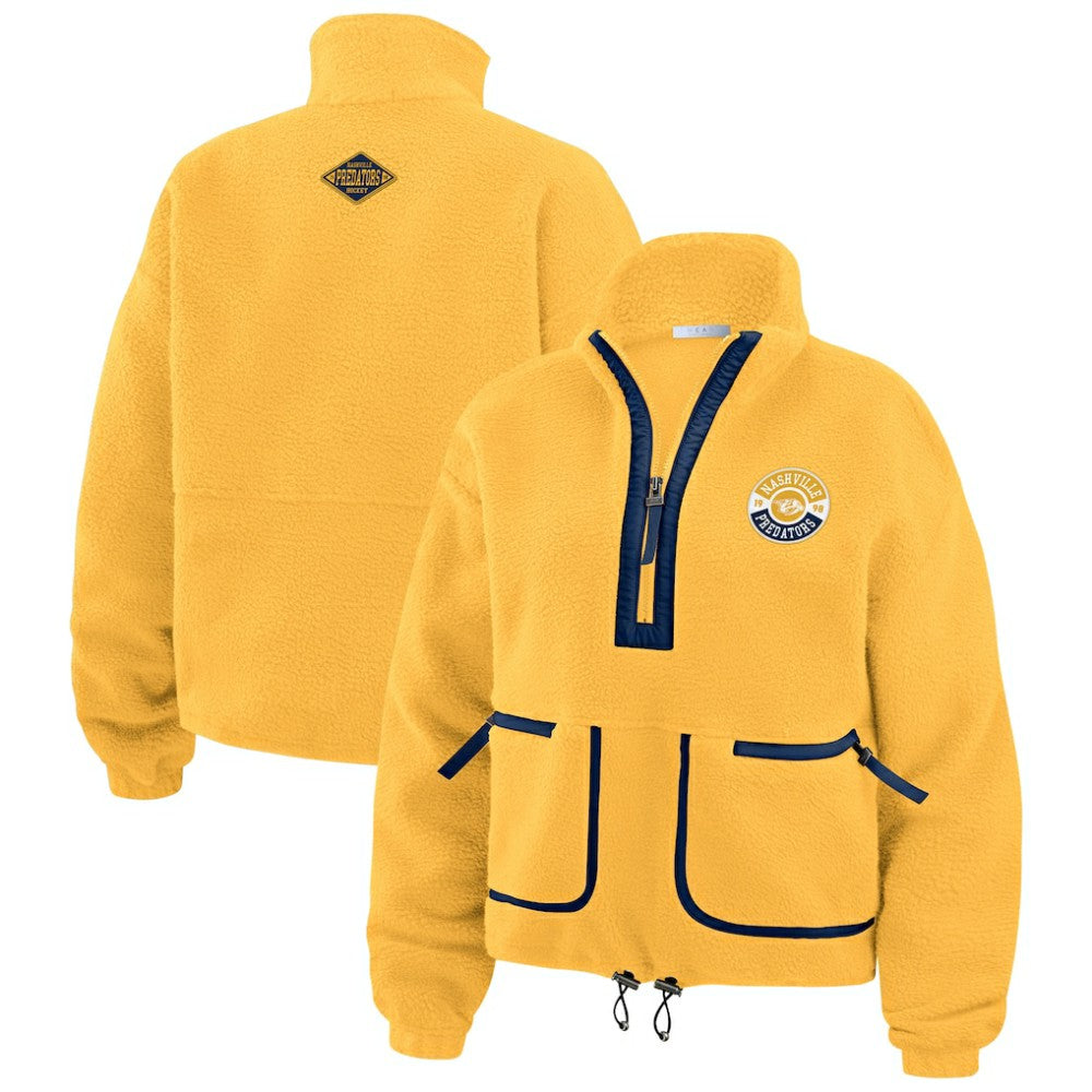 NHL Nashville Predators WEAR by Erin Andrews Women's Polar Fleece Half-Zip Jacket - Gold