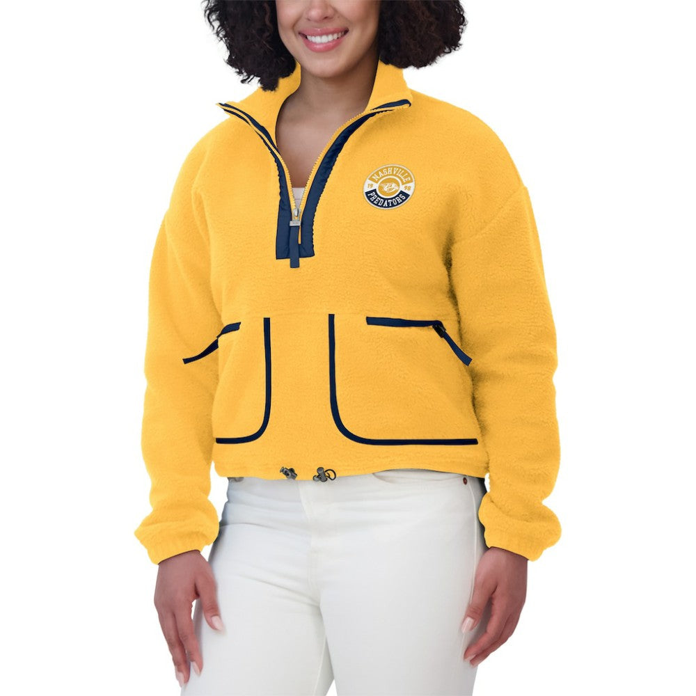 NHL Nashville Predators WEAR by Erin Andrews Women's Polar Fleece Half-Zip Jacket - Gold